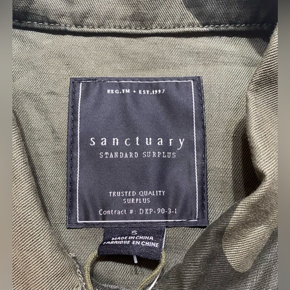 NWT SANCTUARY LINEN/COTTON JACKET SIZE SMALL IN GREEN CAMOUFLAGE - Picture 4 of 6